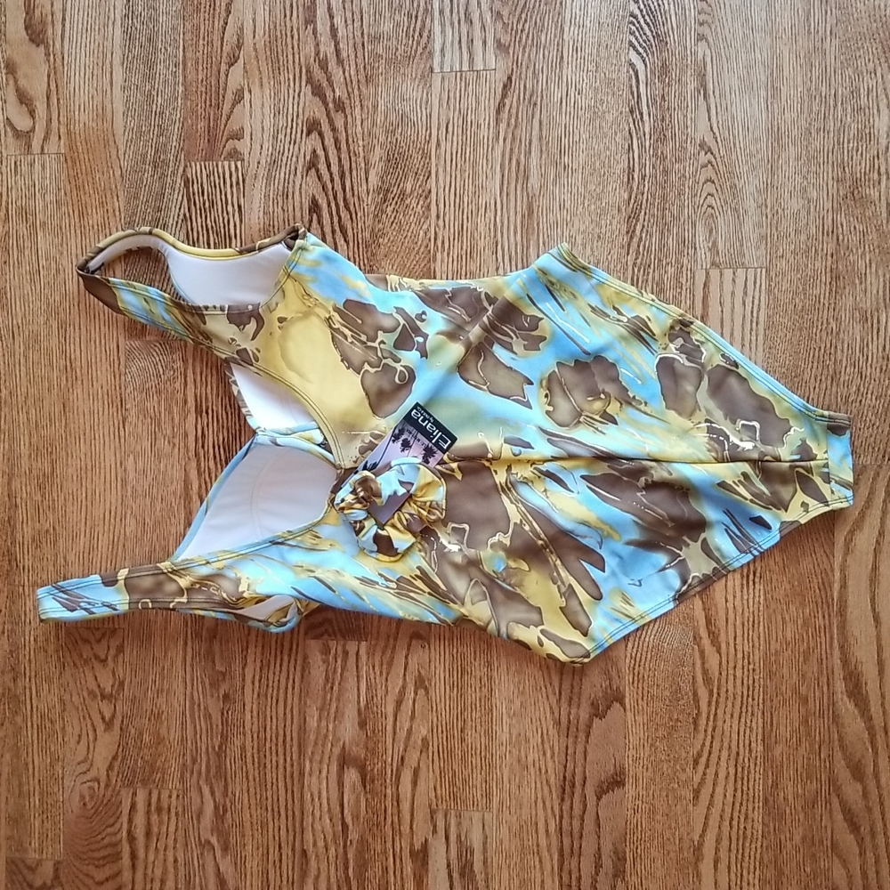 (14) NWT Eliana by DKR & Co. Vintage One Piece Swimsuit 🥰 Matching Scrunchie - Picture 8 of 9